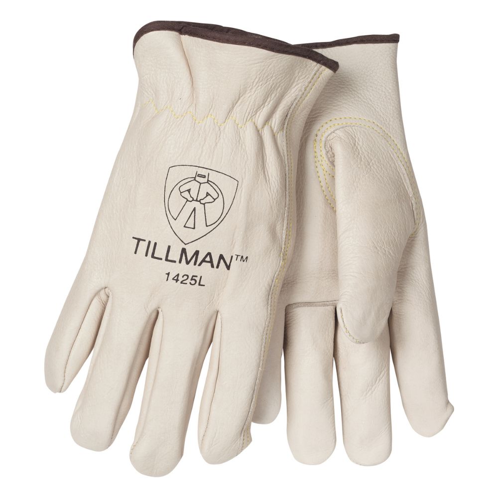 Tillman Pearl Gray Cowhide Leather Fleece Lined Cold Weather Gloves