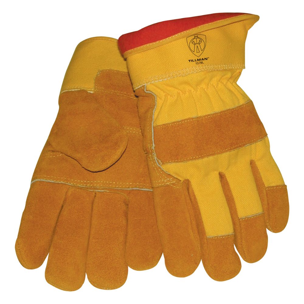 Tillman Large Brown And Yellow Cowhide Leather Cotton/Foam Lined Cold Weather Work Gloves