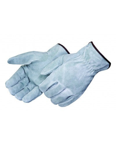 Pearl gray split cowhide driver - keytstone thumb Gloves - Dozen