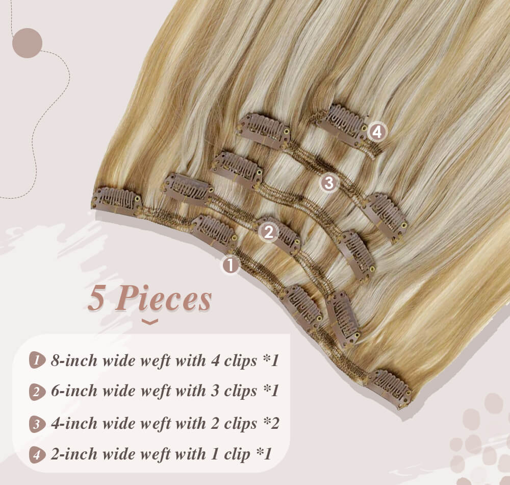 5 pieces hair 70 gram small clips on it help fixed to your hair