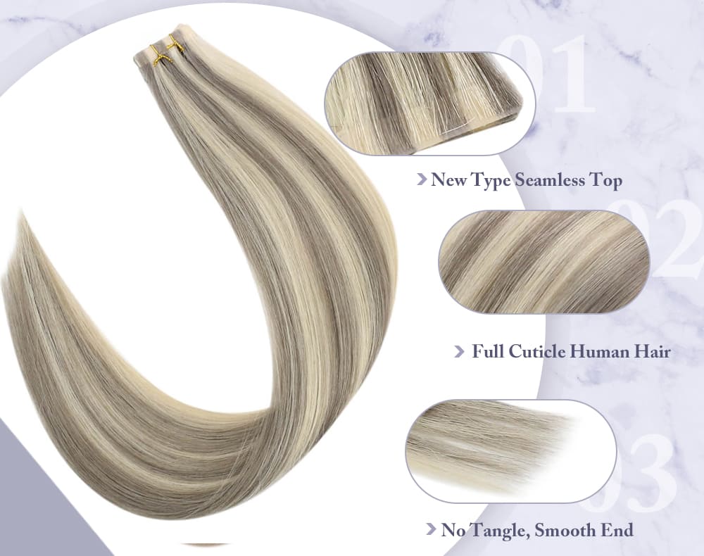 #19a 60 pure virgin tape in human hair extensions seamless and injection 100% Brazilian virgin quality human hair