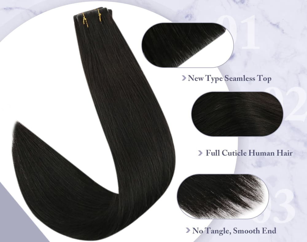 #1B virgin injection tape in hair natural black seamless and injection soft and smooth