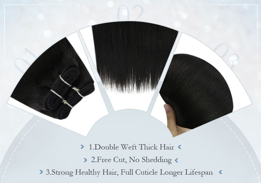 #1 laavoo regular virgin human hair extensions silky straight smooth and soft 100% virgin quality