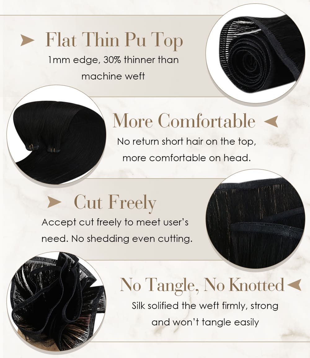 #1 laavoo virgin flat silky hair bundles smooth and soft hair 100% Virgin Human Hair 50 grams per pack
