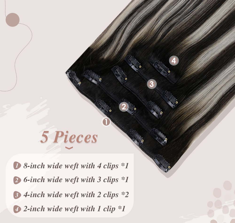 5 pieces hair 70 gram small clips on it help fixed to your hair