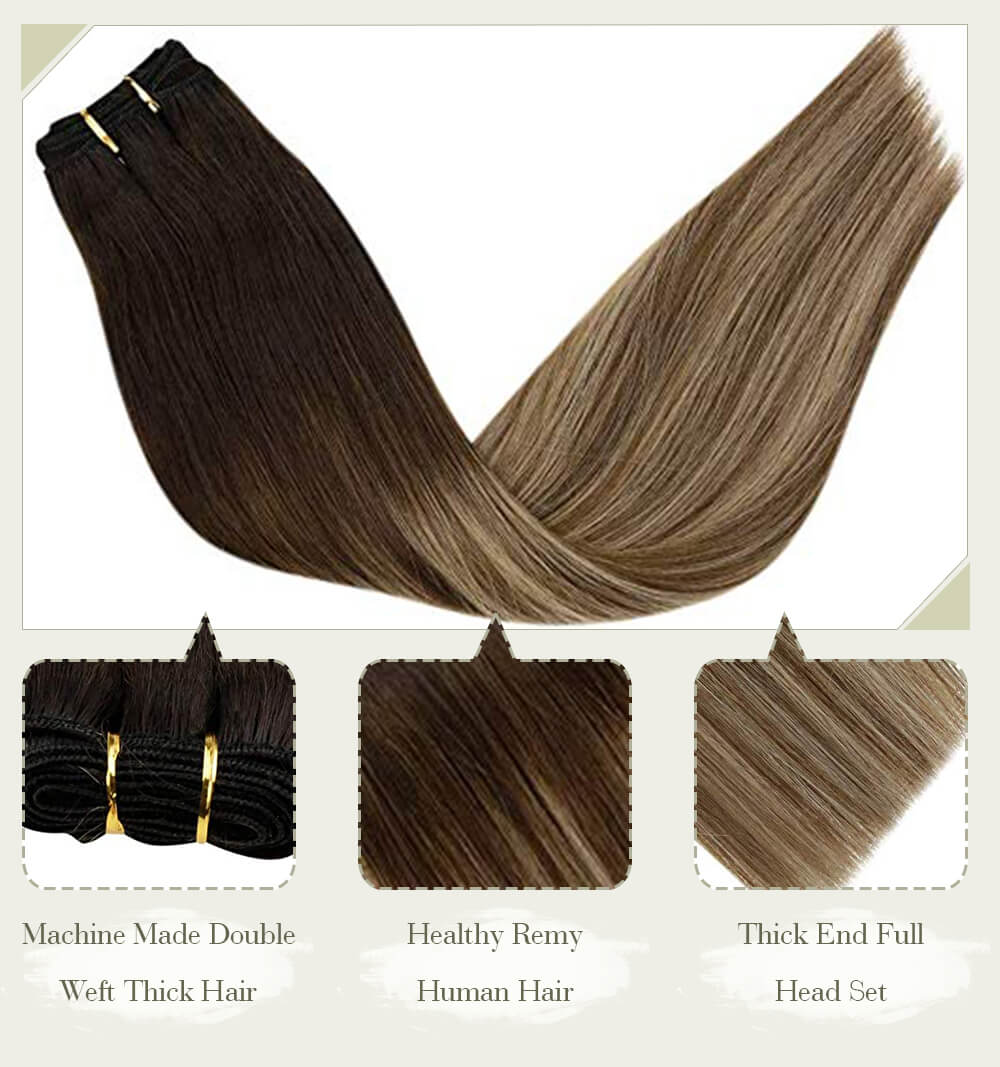 olid blonde hair fading color machine made double weft thick hair healthy remy human hair thick end full head set