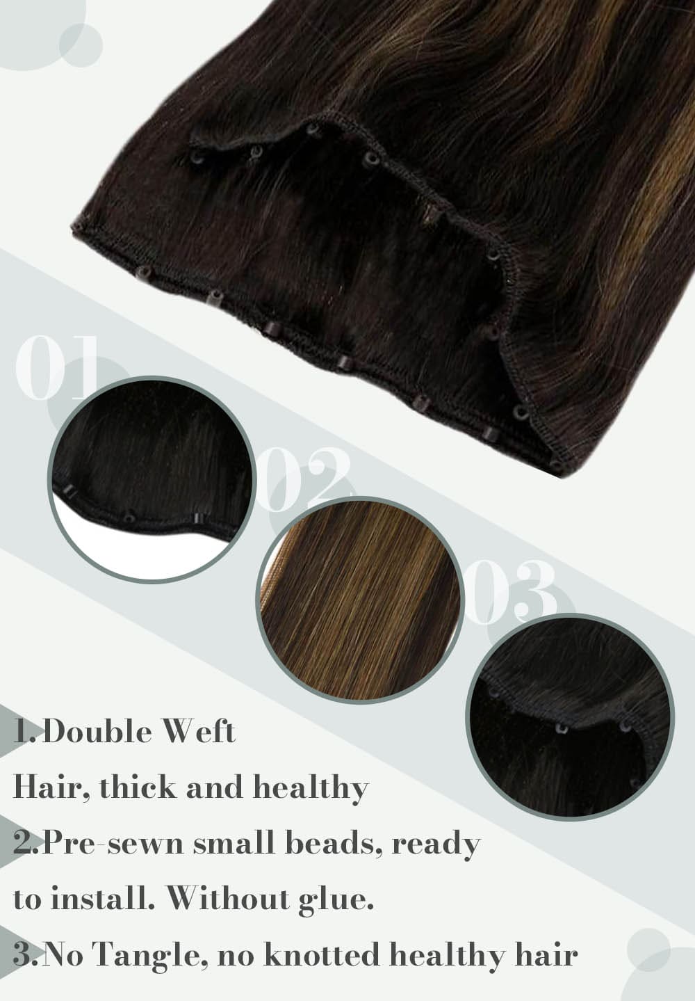 #2 8 2 laavoo balayage blonde darkest brown and chestnut brown fading to darkest brown best quality remy human hair