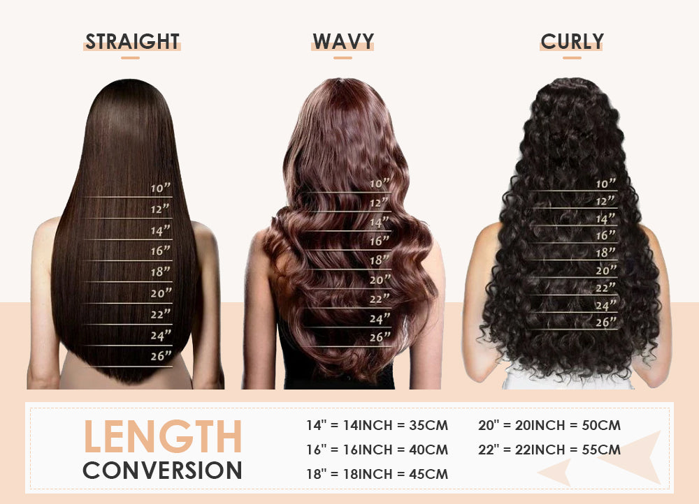 Choose hair length of virgin quality hand tied weft hair straight wavy curly hair length