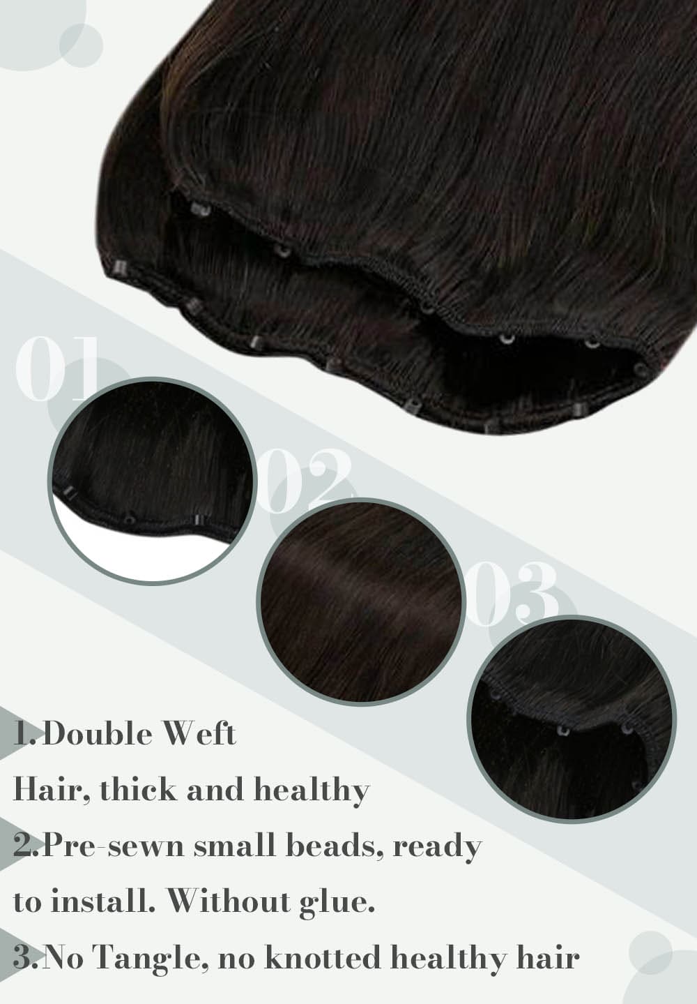 #2 laavoo real human hair extensions can be last for 3 to 6 months blend well with your hair extensions
