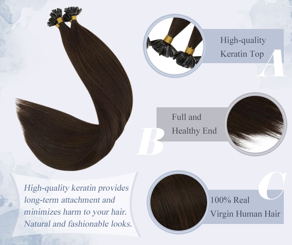 #2 laavoo solid color virgin huamn hair u tip hair 10 a quality 100% Brazilian human hair
