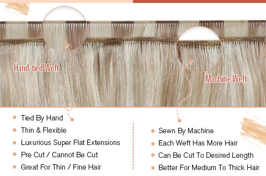 Hand-tied Hair weft VS Machine Weft