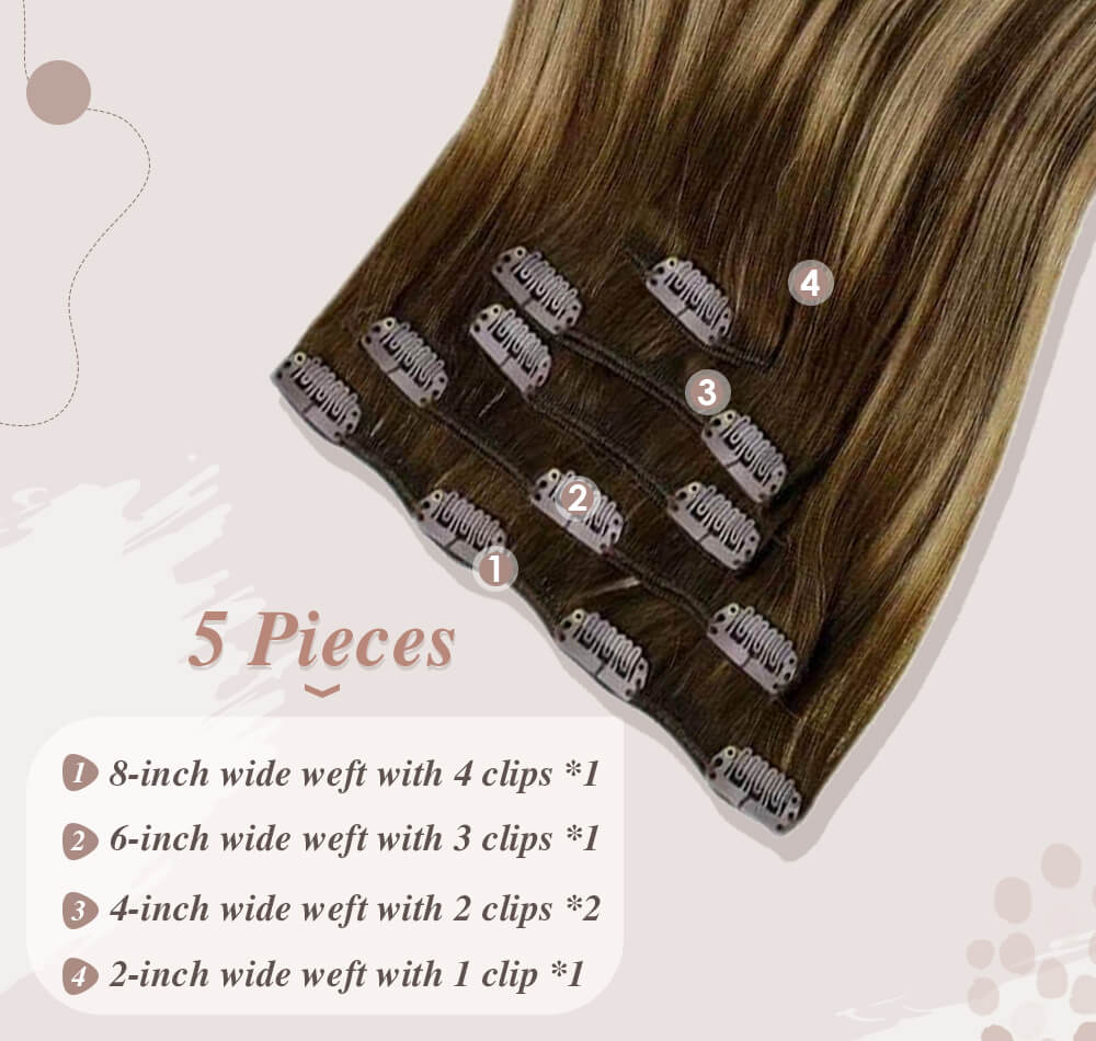5 pieces hair 70 gram small clips on it help fixed to your hair