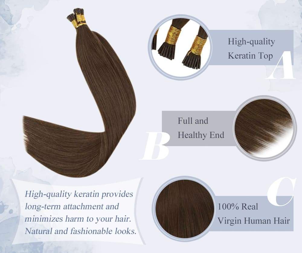 laavoo virgin i tip human hair pre bonded silky straight human hair extensions can last for 3-6 months blend well with your hair