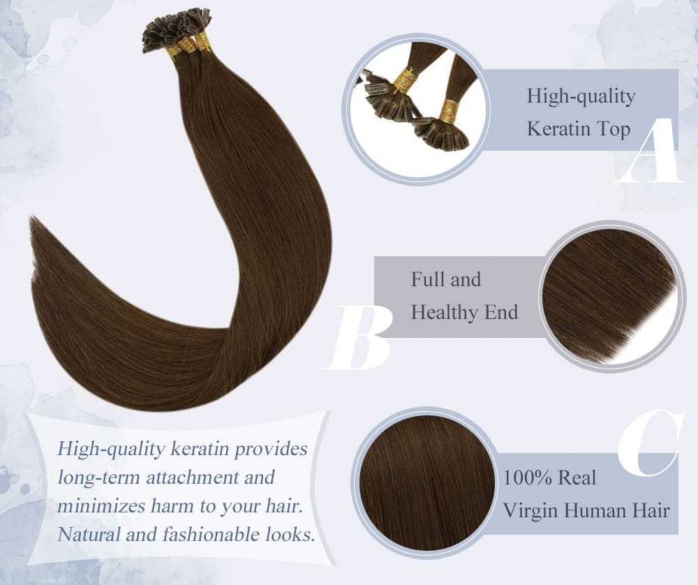 #4 laavoo solid color virgin u tip human hair soft and smooth high quality keratin 100% real human hair extensions