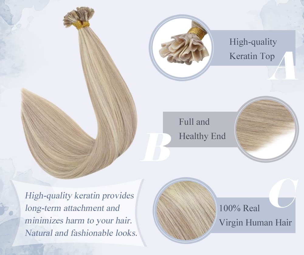 #P18 613 laavoo highlight color ash blonde mixed bleach blonde soft and smooth human hair extensions 10a quality