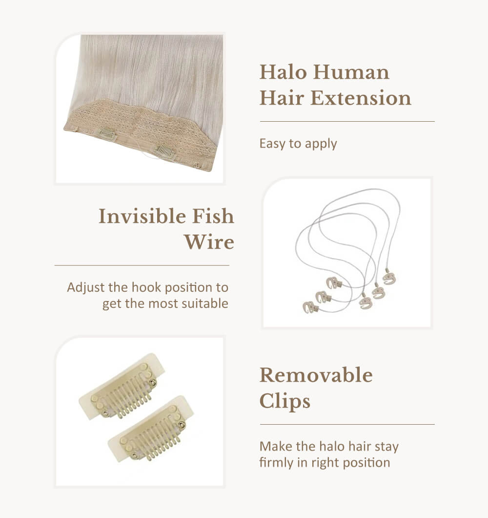 high quality real human hair halo hair