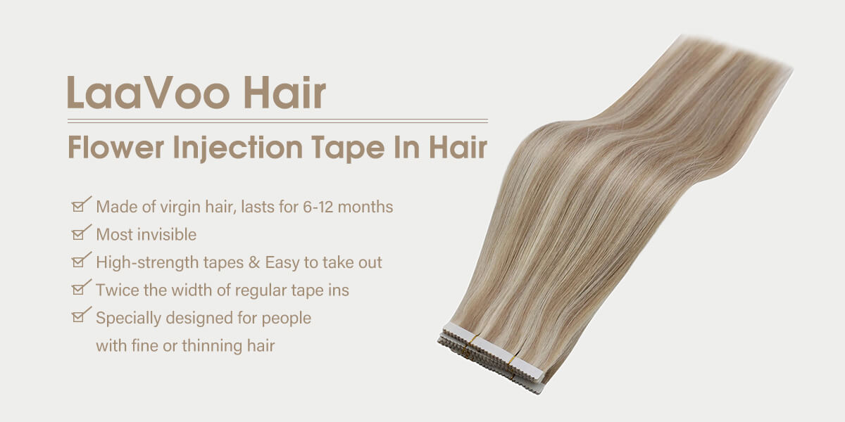 laavoo flower injection tape in hair extensions