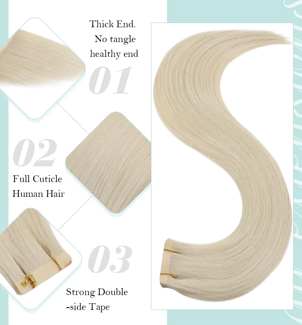 laavoo full cuticle virgin tape in human hair extensions soft and smooth Brazilian virgin human hair