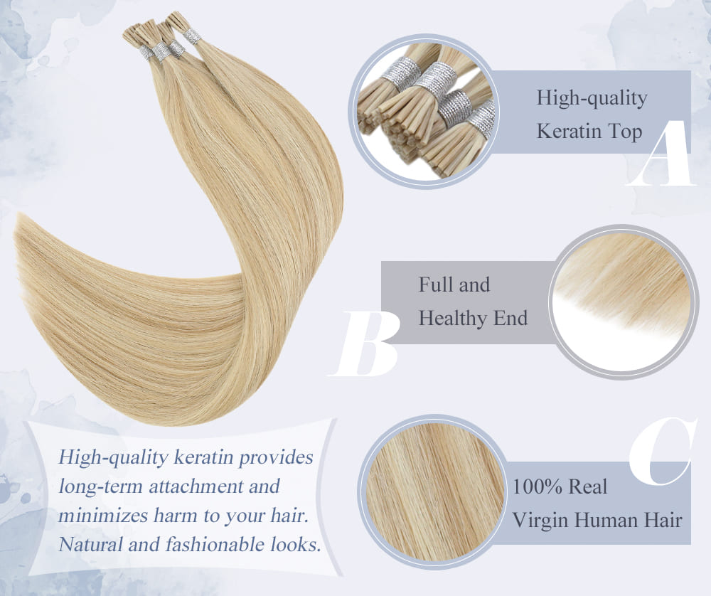 laavoo virgin i tip human hair extensions silky straight virgi quality can be dyed and straighten 10a quality human hair