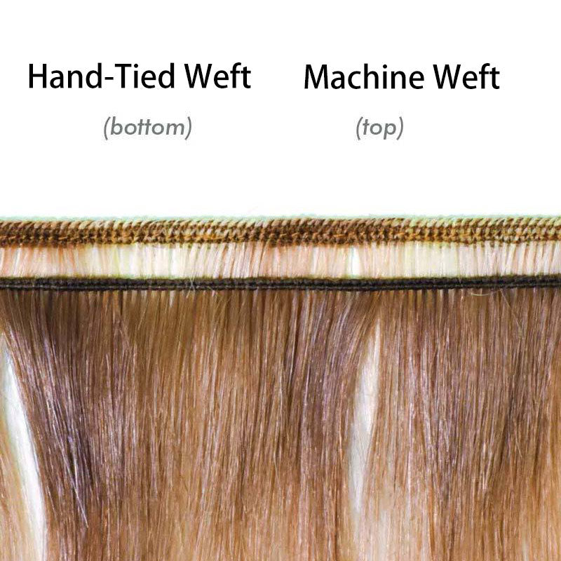 the difference between machine weft and hand tied weft