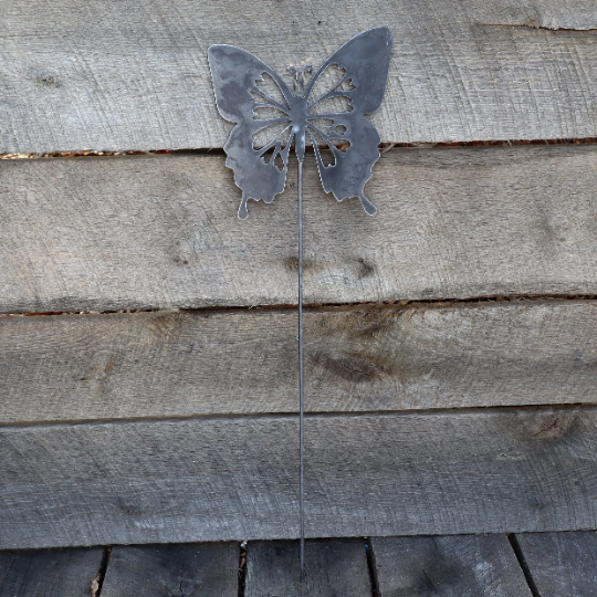 Metal Butterfly Garden Stake - Steel Gardening Decor - Yard Art Marker - Spring and Summer Decor - Butterfly Art