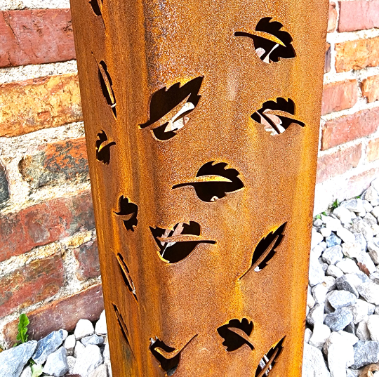 Leaf Garden Column - Garden Decor - Garden Statue - Well Cover - Landscape Light Cover - Utility Cover