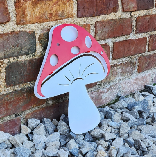 Mushroom 3D Metal Sign - Mushroom Art - Enchanted Forest Art - Custom Metal Sign