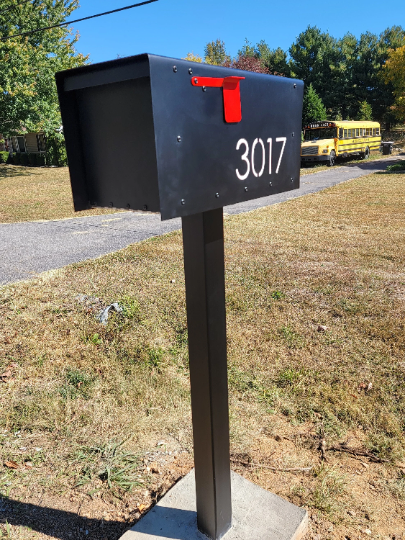 Large Steel Mailbox - Personalized House Number - Waterproof - Metal Address Mail Box  - Letter Box Post - Cottagecore