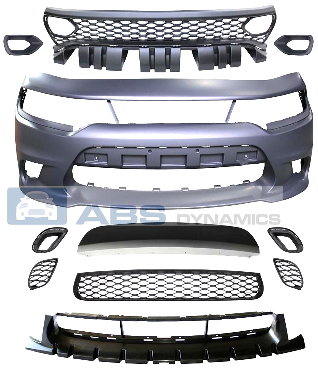  15-21 DODGE CHARGER SRT-8 HELLCAT STYLE FRONT BUMPER W/ SP AIR DUCT GRILL 