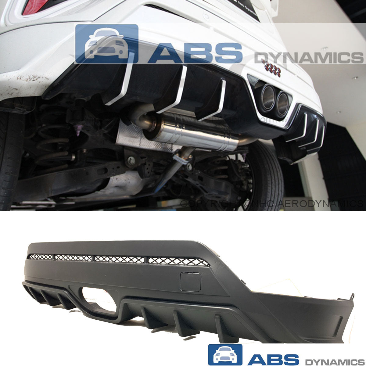  18-20 TOYOTA JDM CHR CH-R NOB STYLE JDM REAR DIFFUSER PP WITH TIPS PLASTIC UNPAINT 