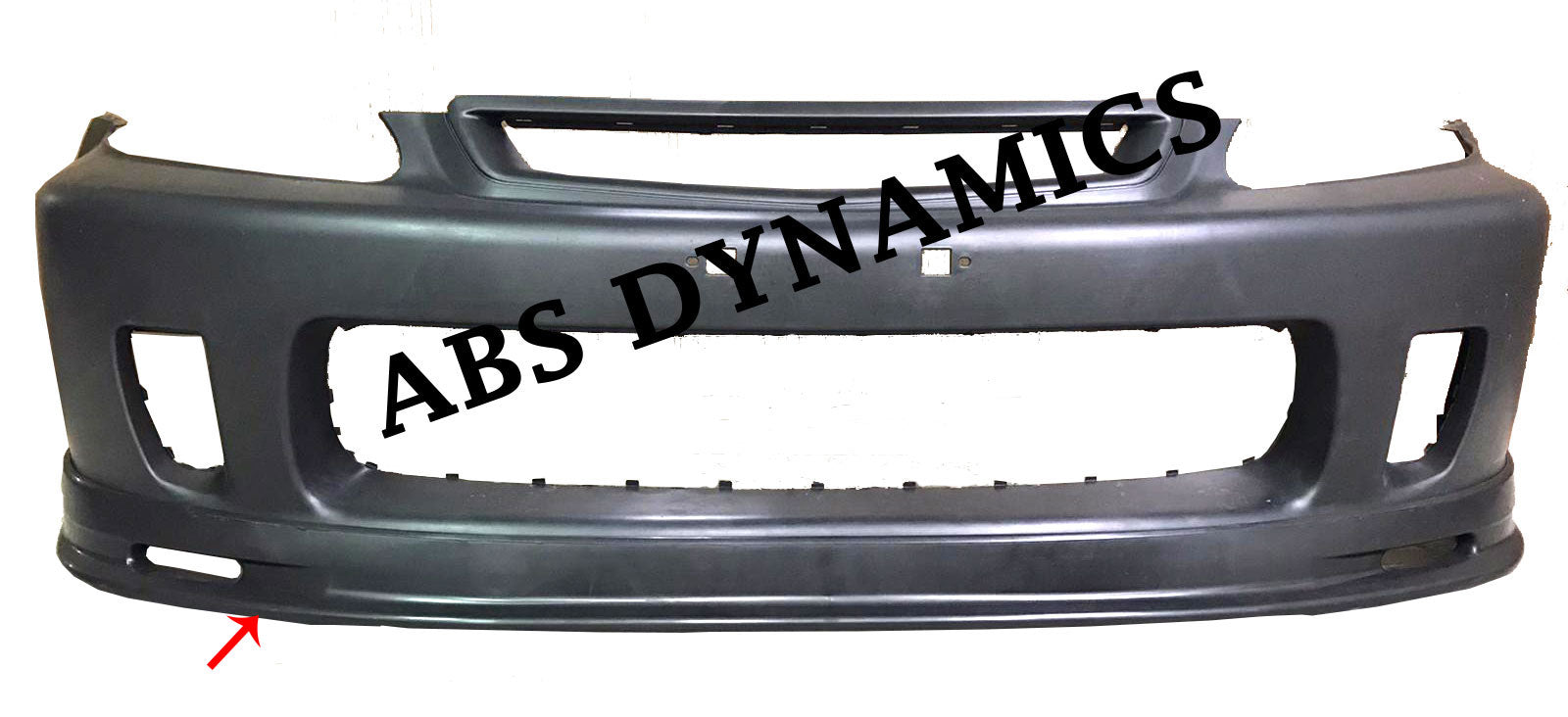  96-98 Honda Civic MS Front Lip for BYS Front Bumper (PP) PLASTIC UNPAINT 