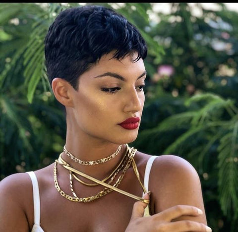 Natural Straight Pixie Cut Wig for Women