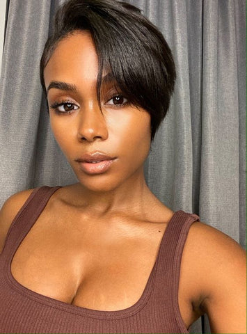 black pixie cut wig for black women