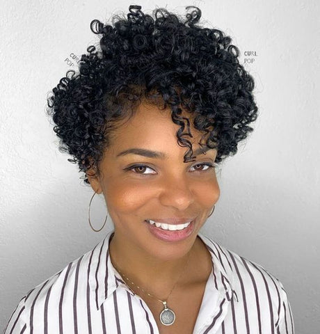 Black kinky curly Pixie Cut Lace Wig for Black Women