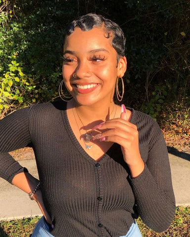 Finger-wave Pixie Cut Wig for Black Women