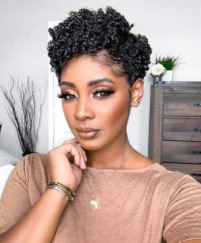 Black Afro Kinky Pixie Cut Style