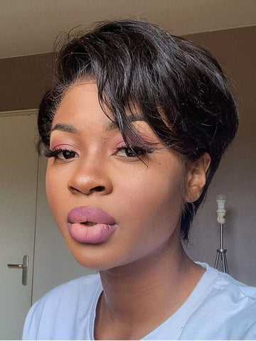 Short Pixie Cut Wig with Bangs