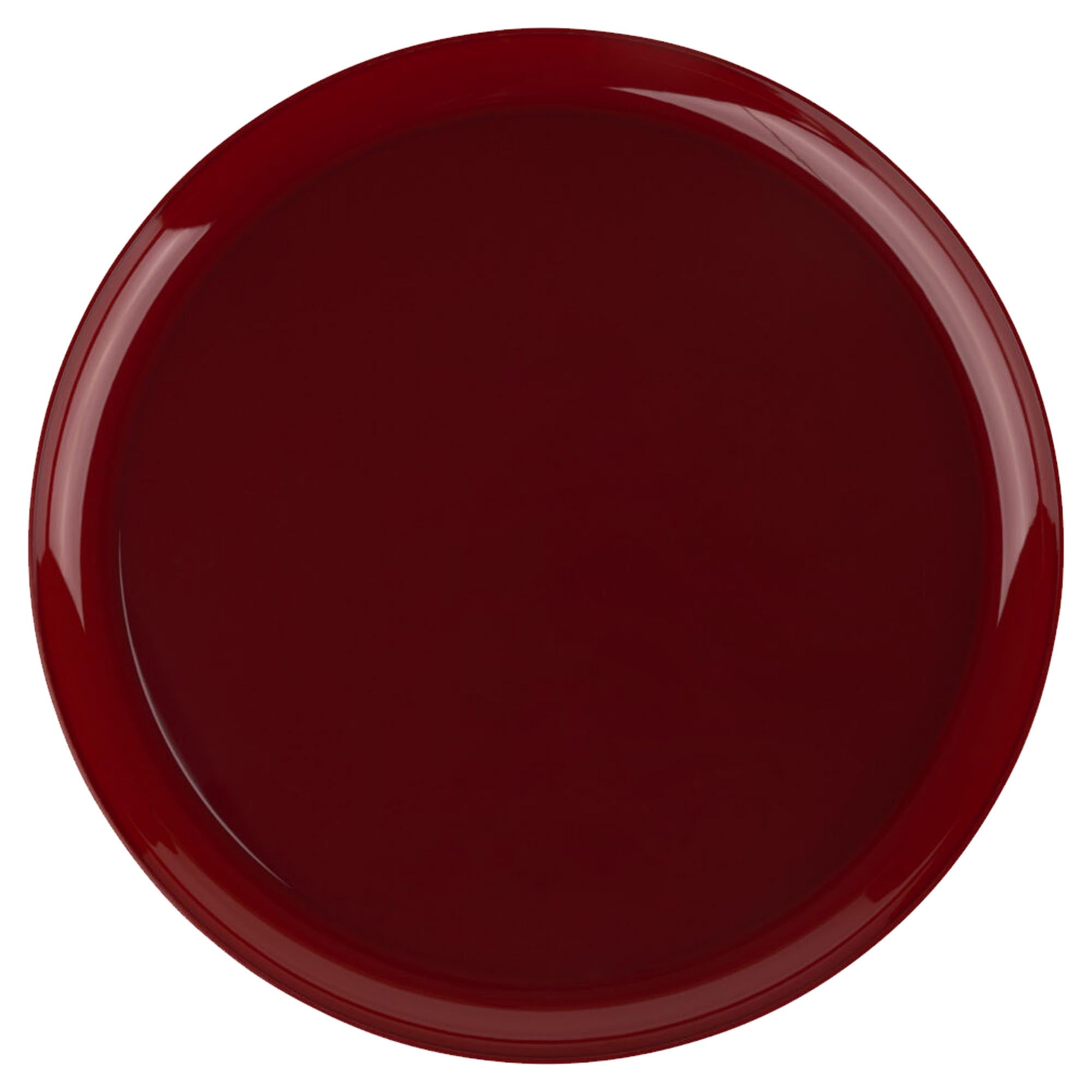 Disposable Fancy Cranberry Red Plastic Plates Edge Collection