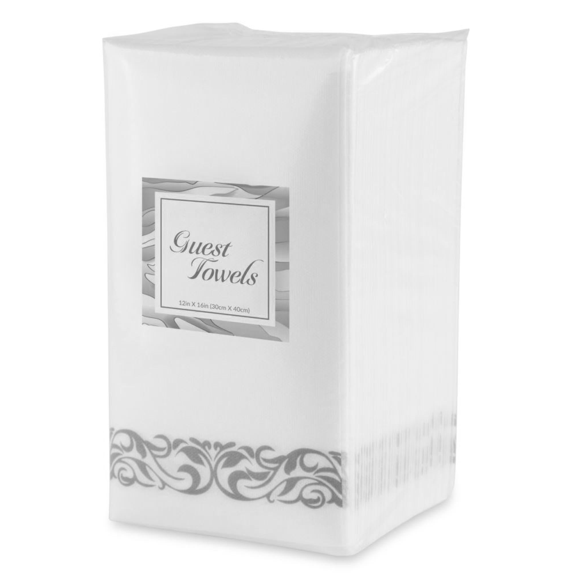 Guest Hand Towels Linen-Like Paper Soft and Absorbent Design Border Napkins