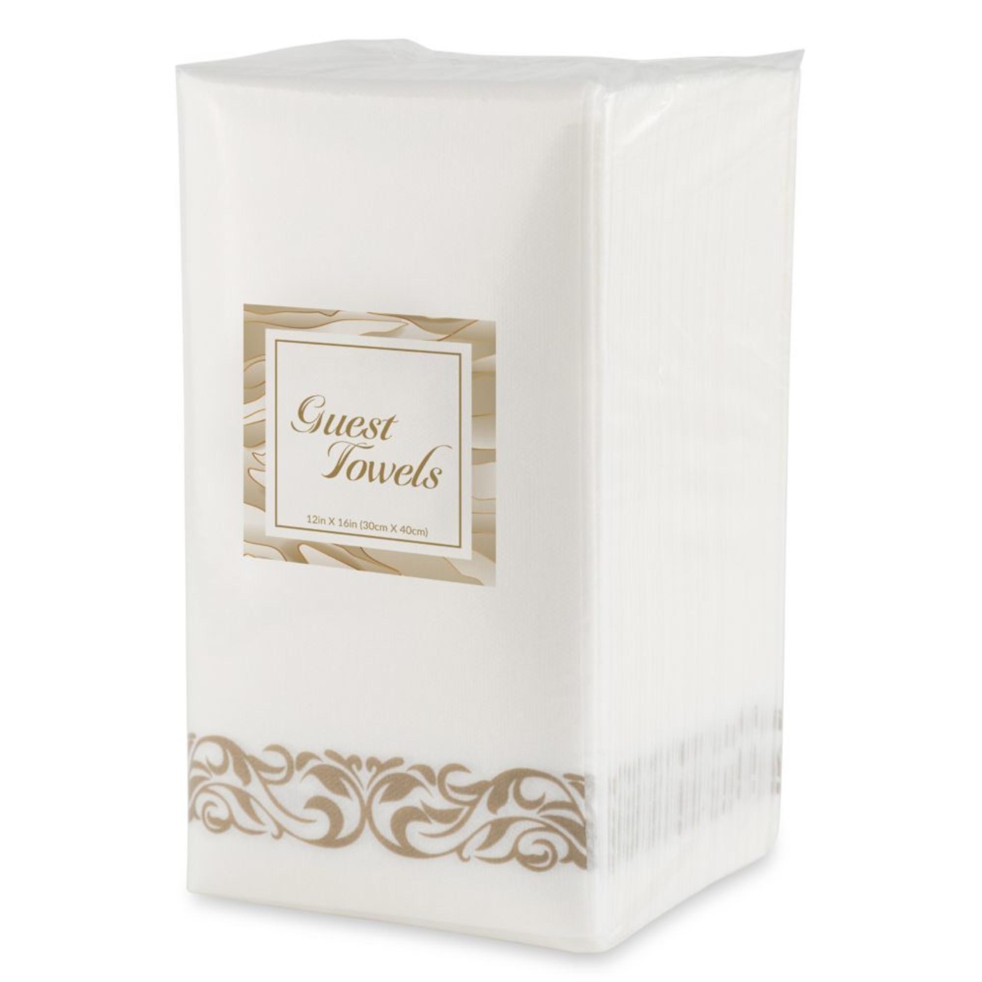 Guest Hand Towels Linen-Like Paper Soft and Absorbent Design Border Napkins