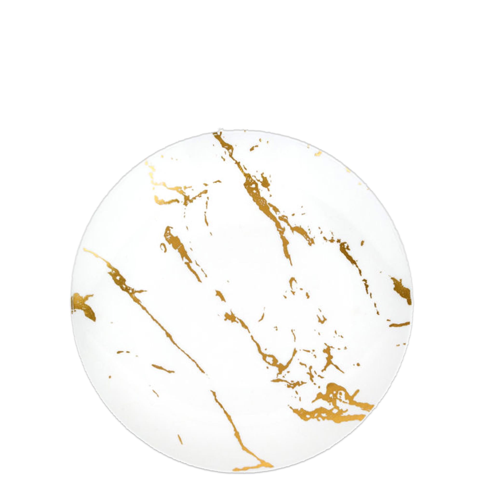 White Plastic Plates Gold Stroke Collection