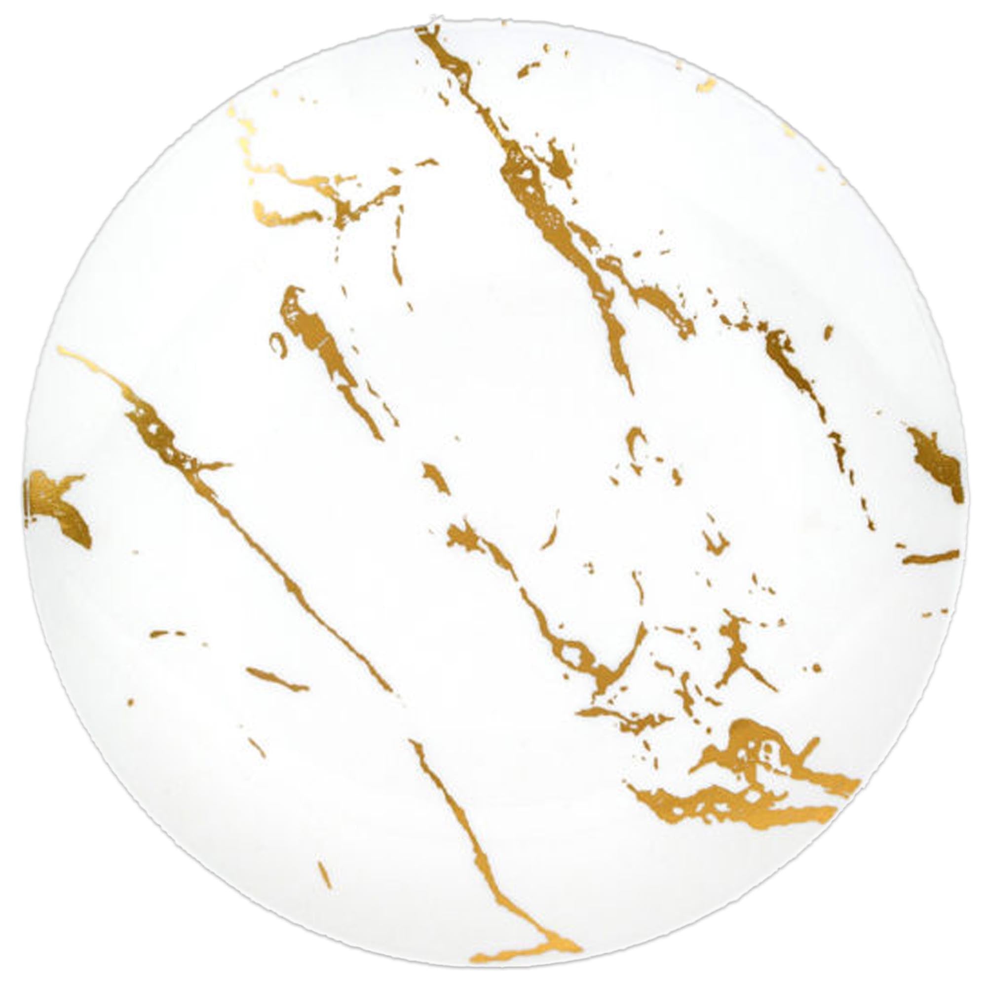 White Plastic Plates Gold Stroke Collection