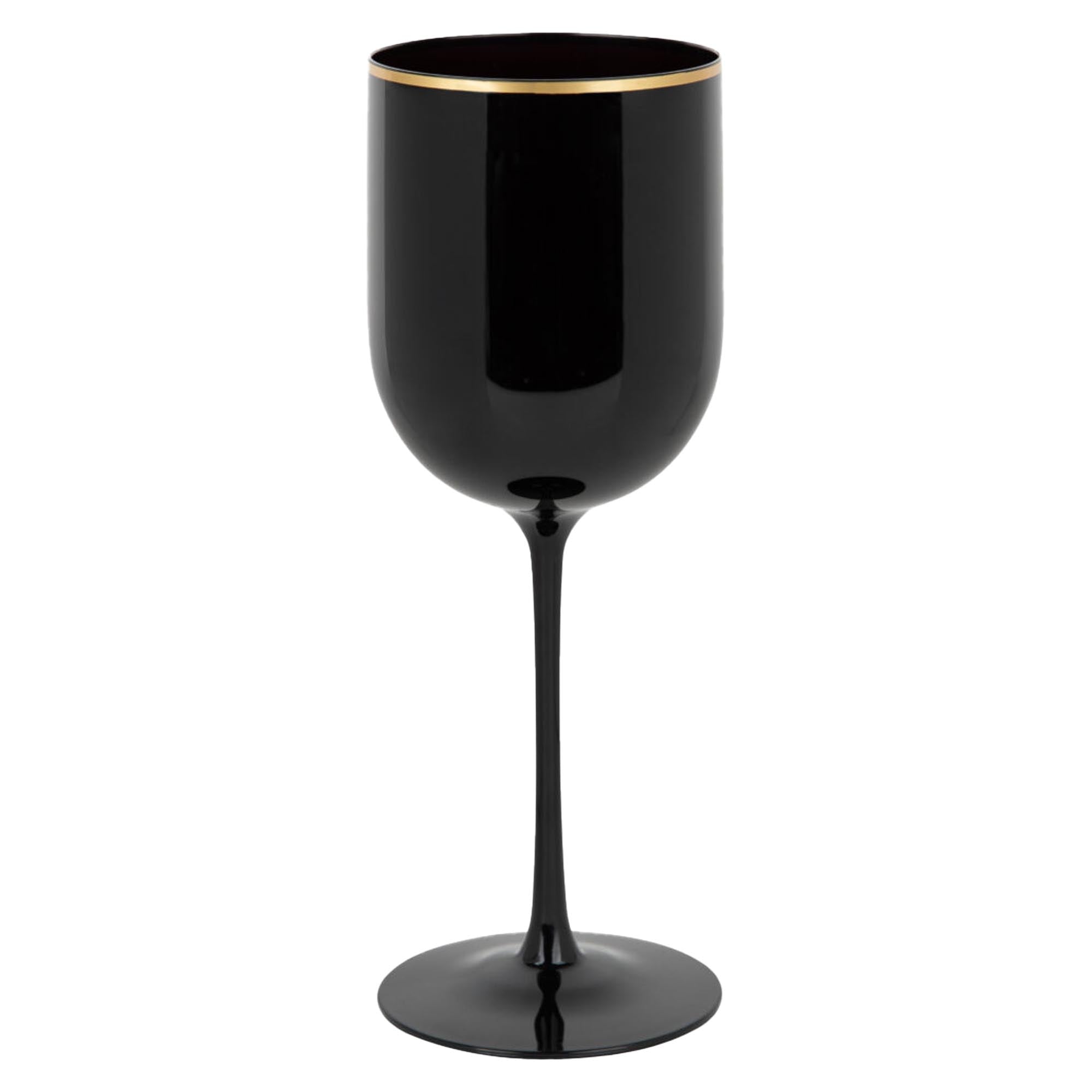 12oz Plastic Wine Goblets with Gold Rim