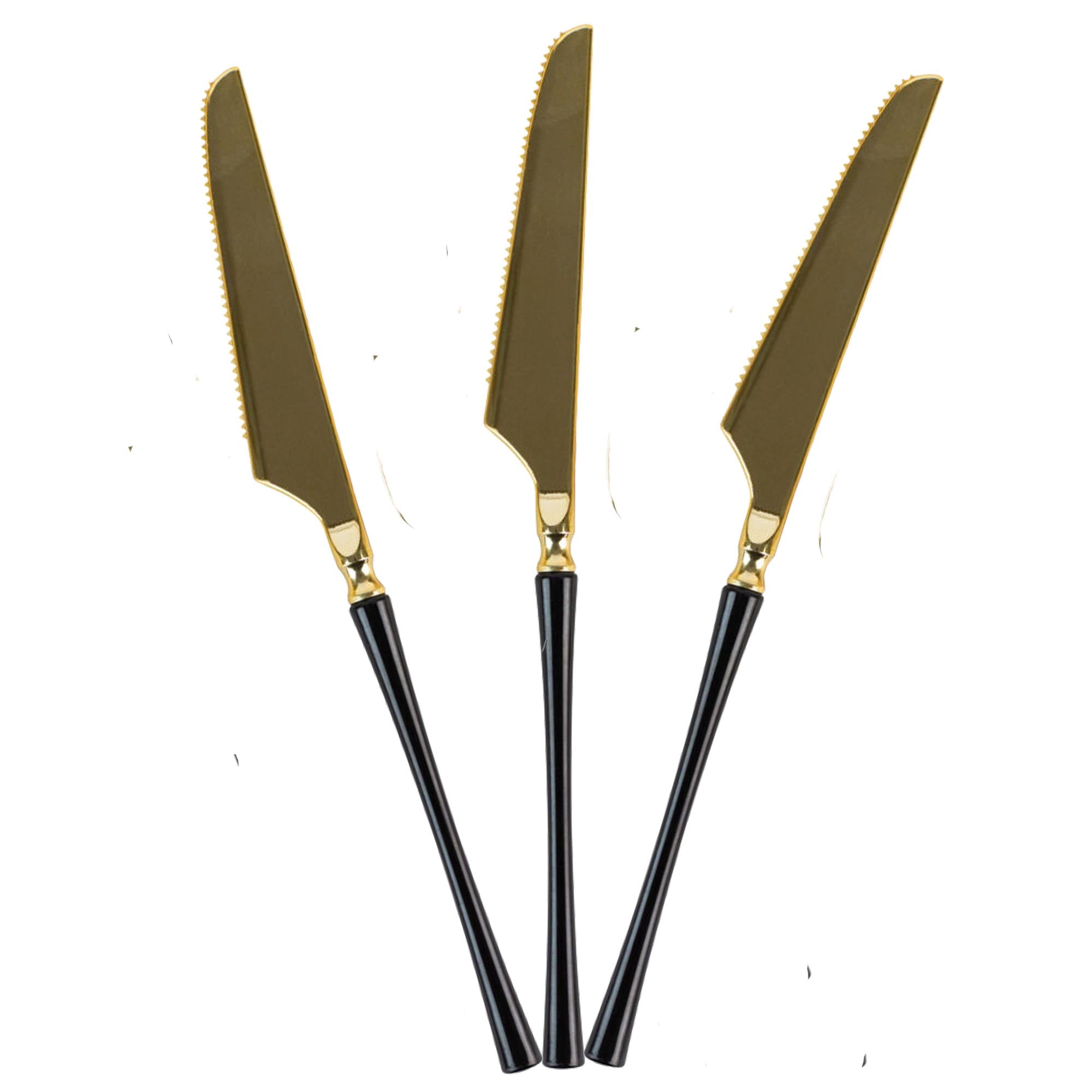 Plastic Black and Gold Infinity Flatware Collection