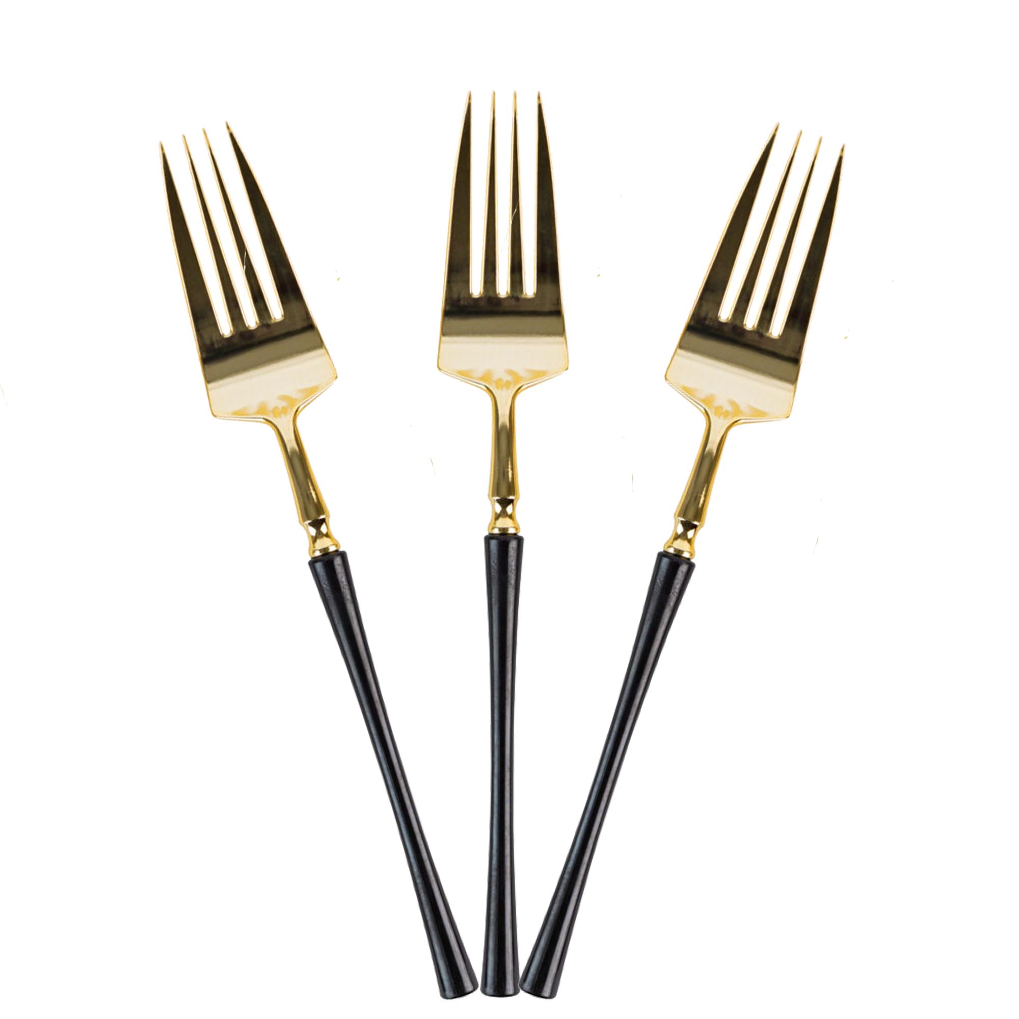 Plastic Black and Gold Infinity Flatware Collection