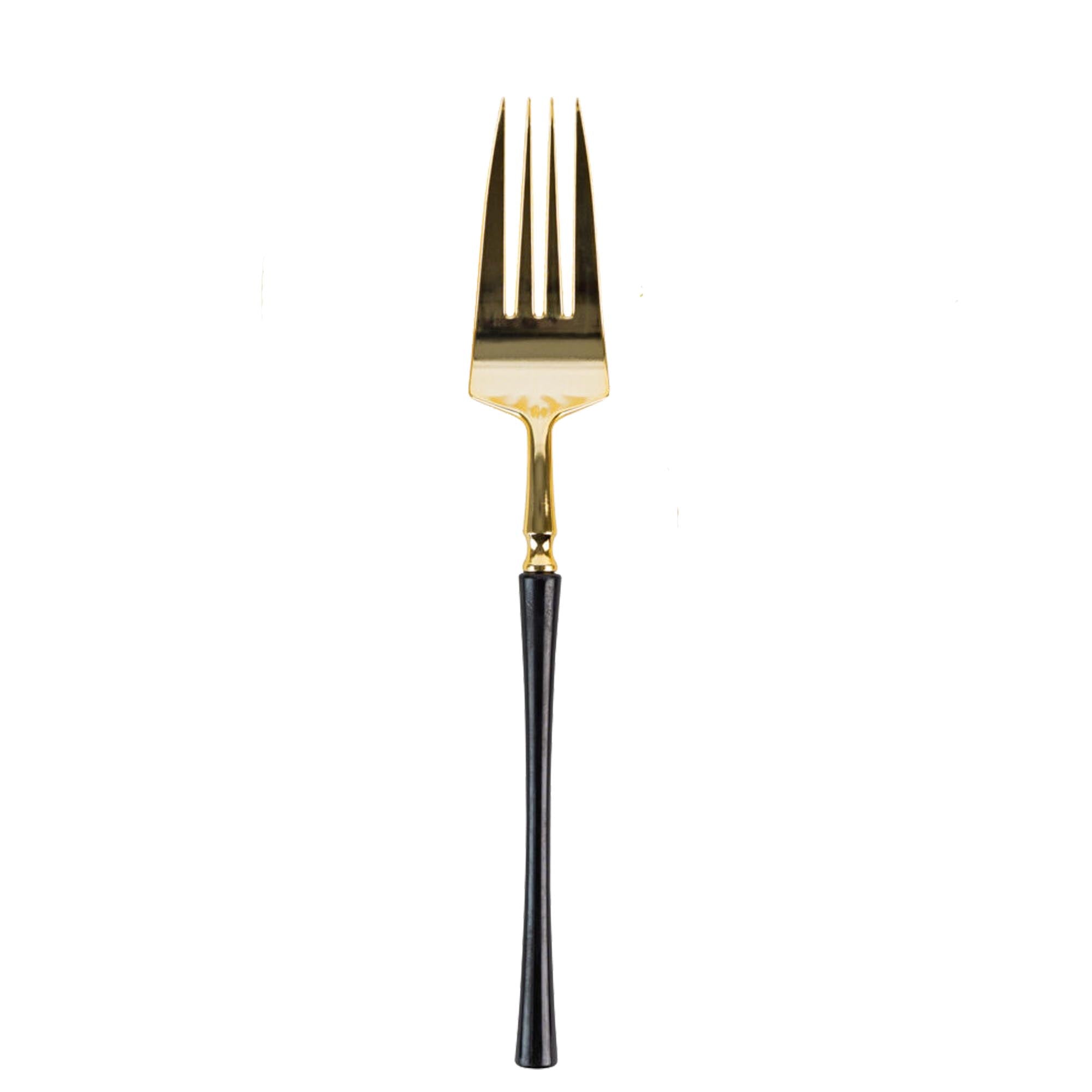 Plastic Black and Gold Infinity Flatware Collection