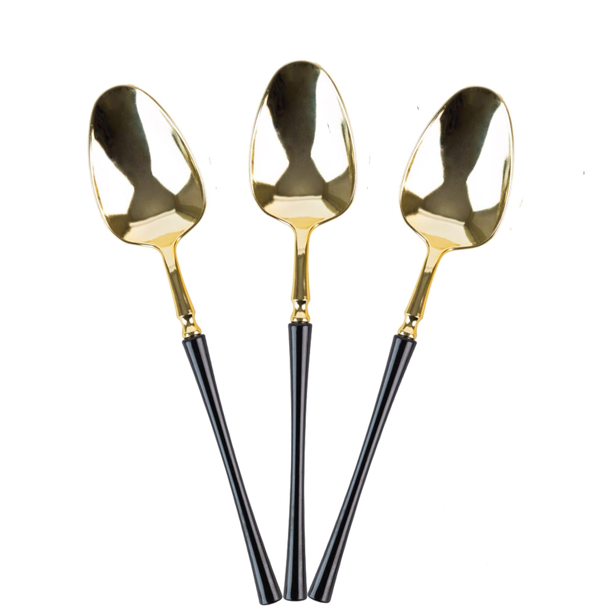 Plastic Black and Gold Infinity Flatware Collection