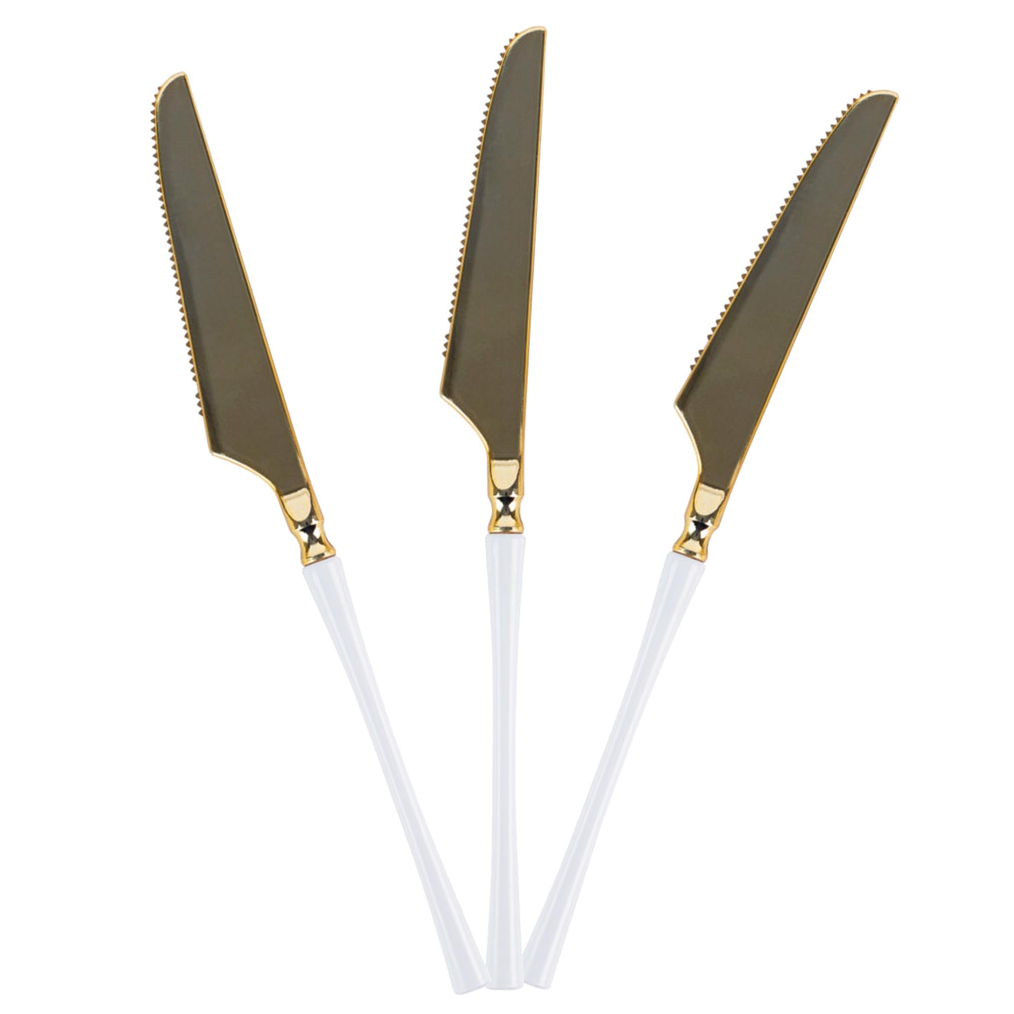 Plastic White and Gold Infinity Flatware Collection