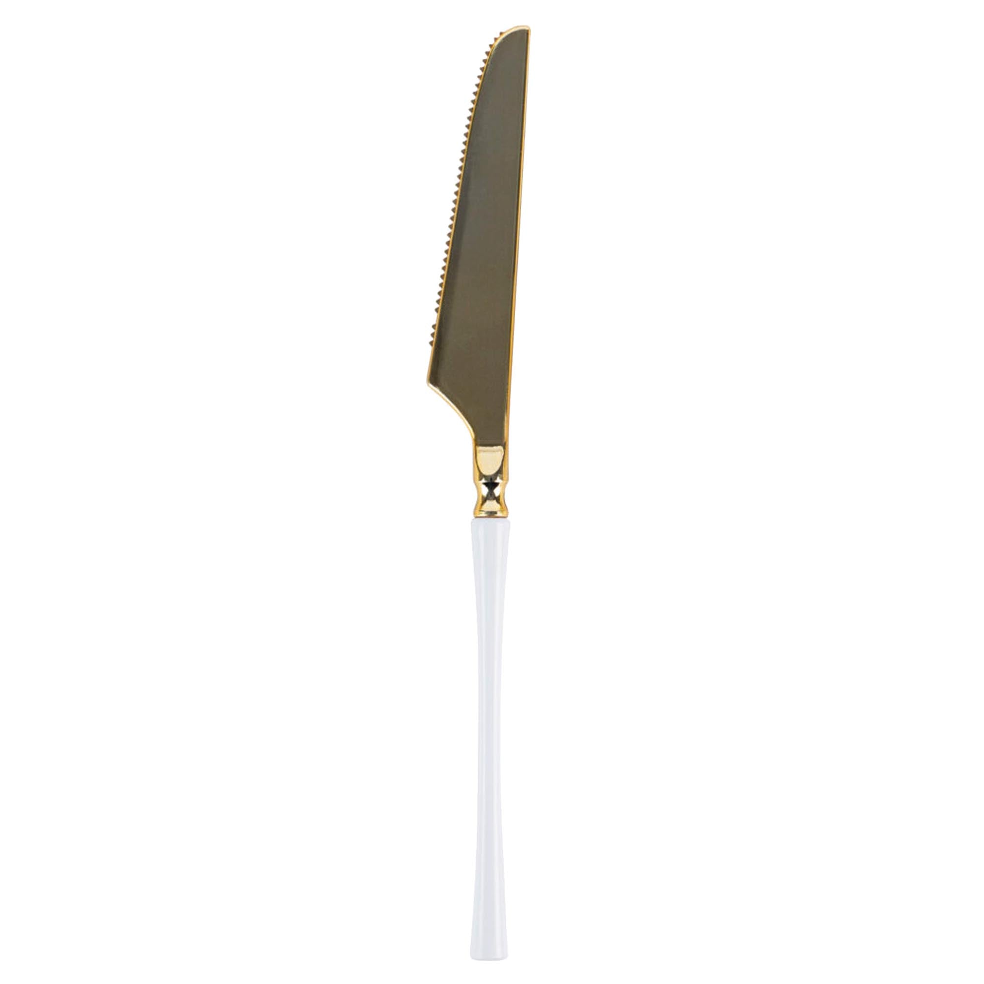 Plastic White and Gold Infinity Flatware Collection