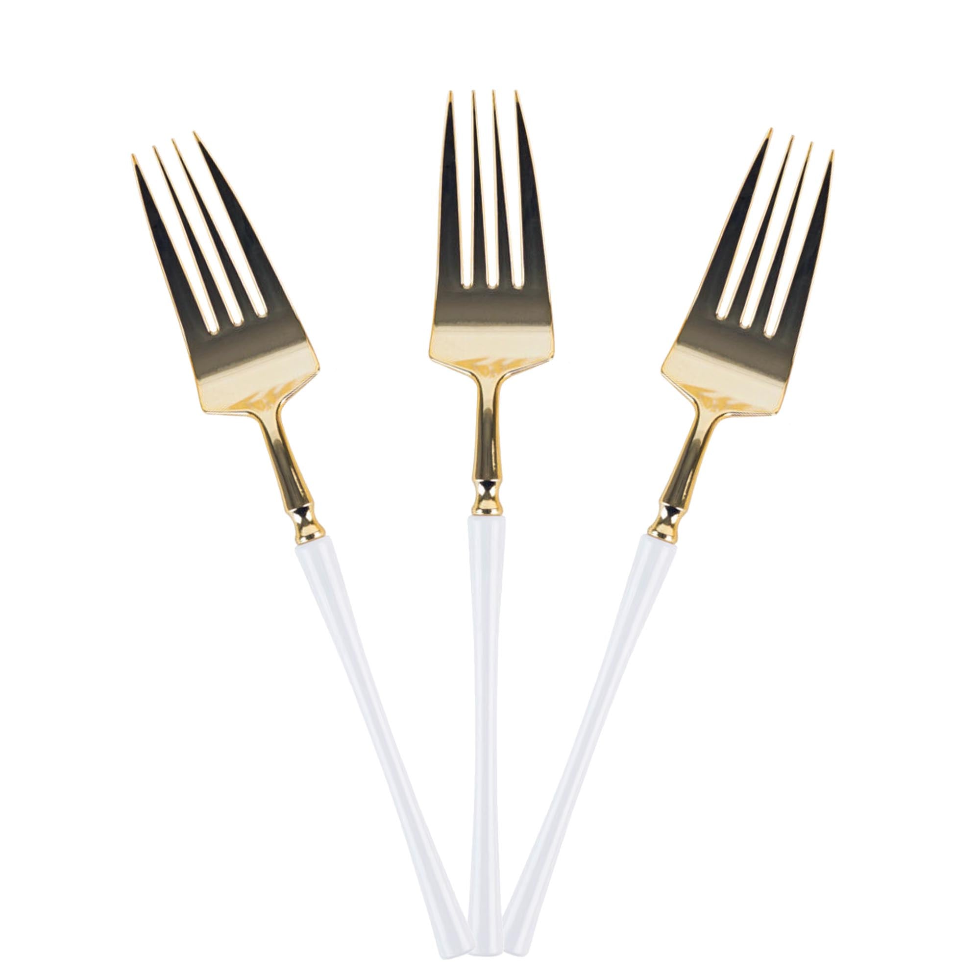 Plastic White and Gold Infinity Flatware Collection